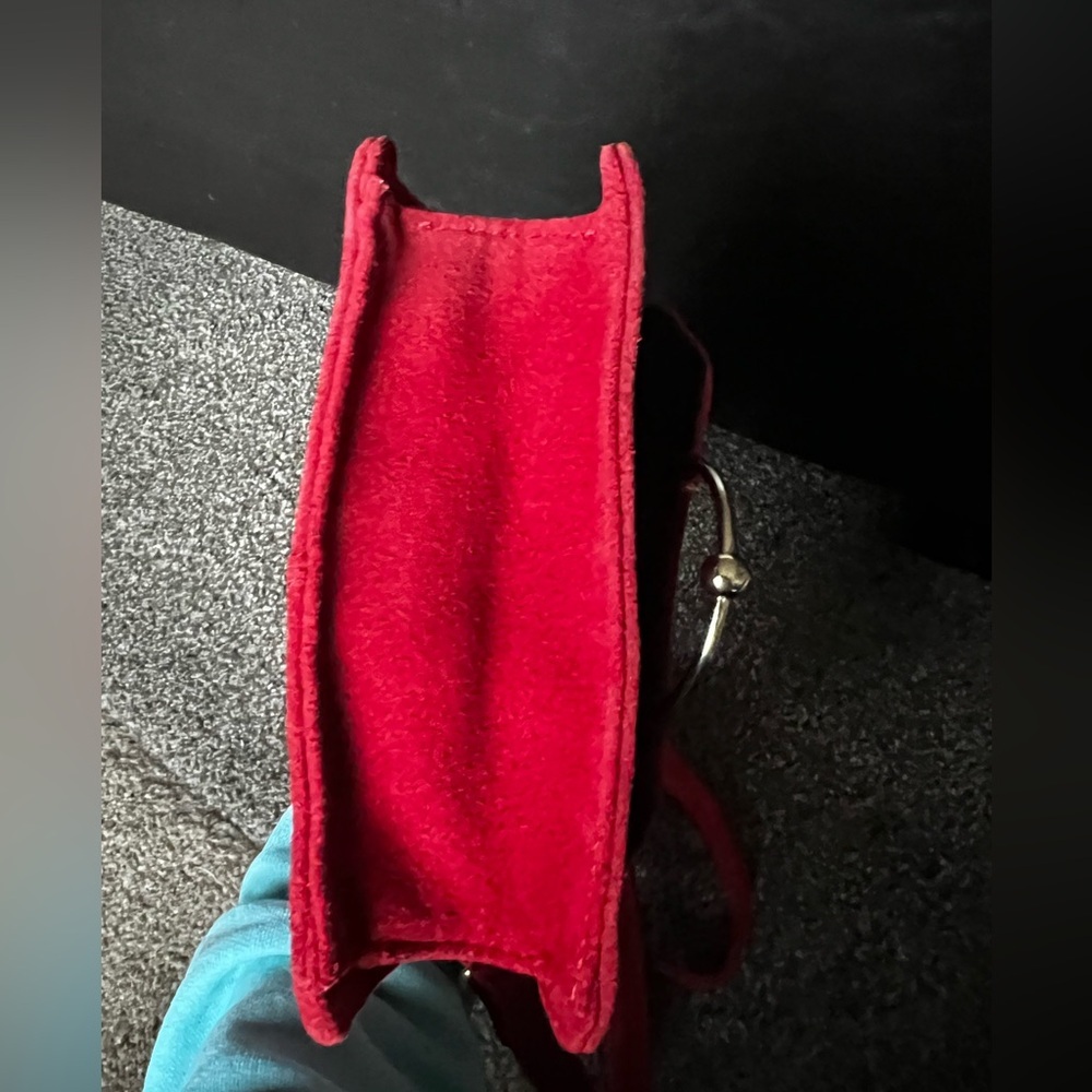 ASOS Maroon Red Suede Ring and Ball Crossbody Bag - Picture 7 of 15